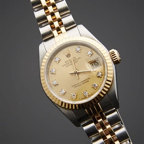 rolex ladies datejust gold face|pre owned rolex ladies datejust.